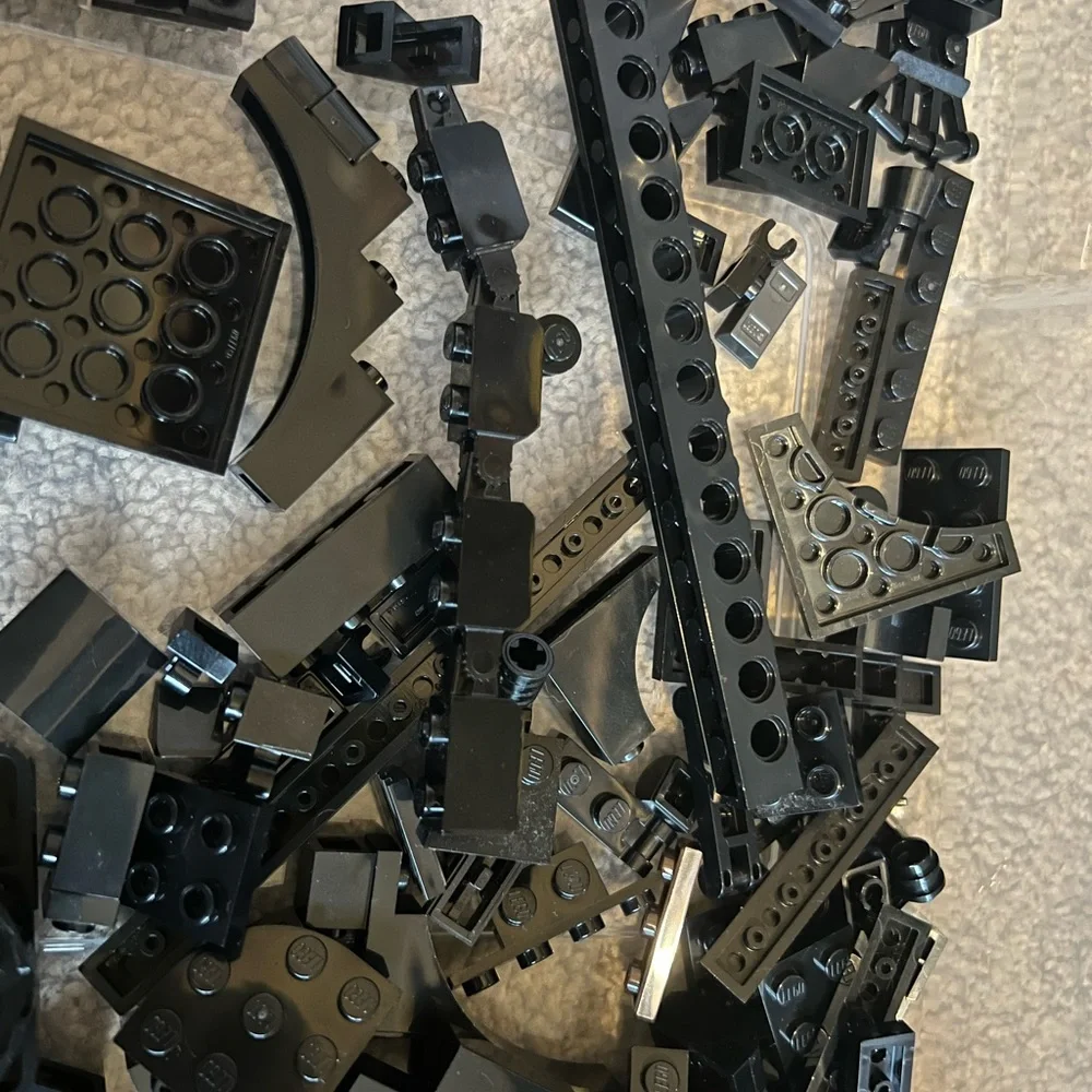 LEGO Small Black Accessories , Spare Parts And Small Brick Pieces. 14oz